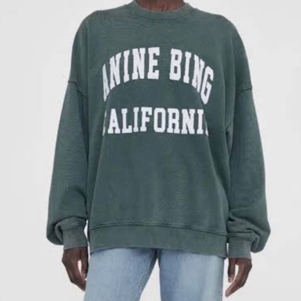NWOT Anine Bing Miles sweatshirt  Vintage Green Size XS